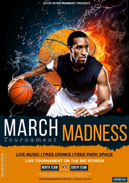 march madness tournament poster template | PosterMyWall