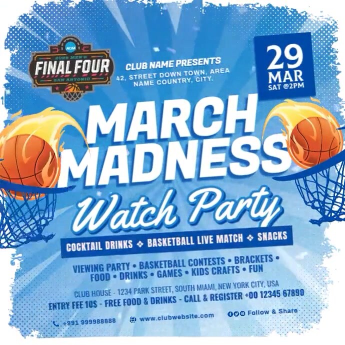 Copy Of March Madness Watch Party Post Template PosterMyWall Copy of march madness watch party post template postermywall