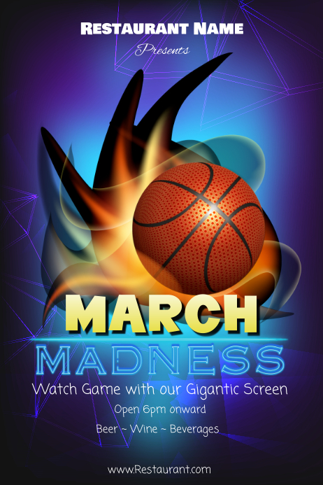 March Madness Watch Party Affiche template