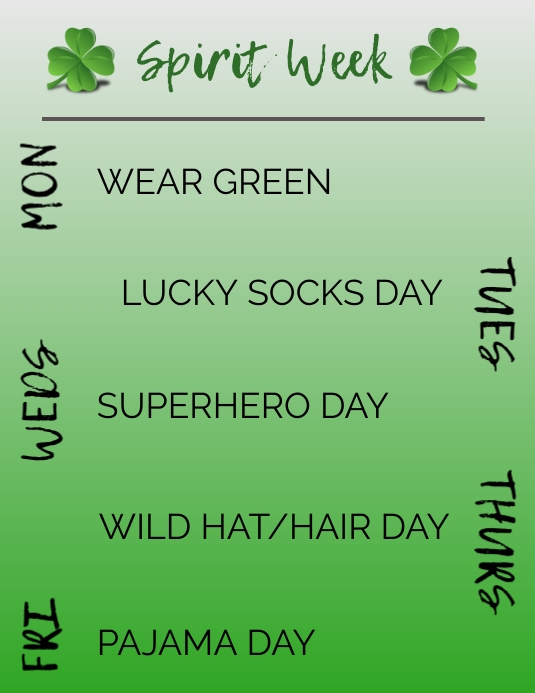 March Spirit Week Template | PosterMyWall