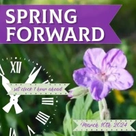 March Spring Forward Daylight Savings Time Square (1:1) template