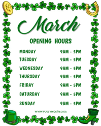 March Store Opening Hours Instagram Portrait template