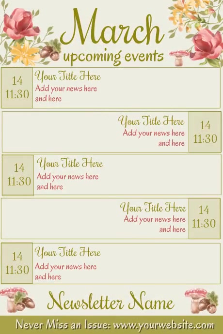 Copy of March Upcoming Events Calendar | PosterMyWall