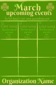 March Upcoming Events Calendar Template | PosterMyWall