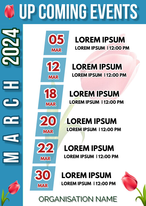March upcoming events Template | PosterMyWall
