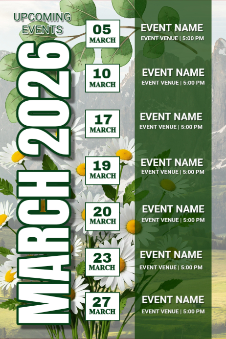 Copy of March upcoming events poster | PosterMyWall