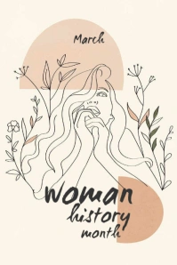 March Woman History Month Pinterest Graphic template