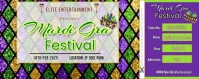 Mardi Gra Festival Event Ticket With Stub Twitch-Banner template
