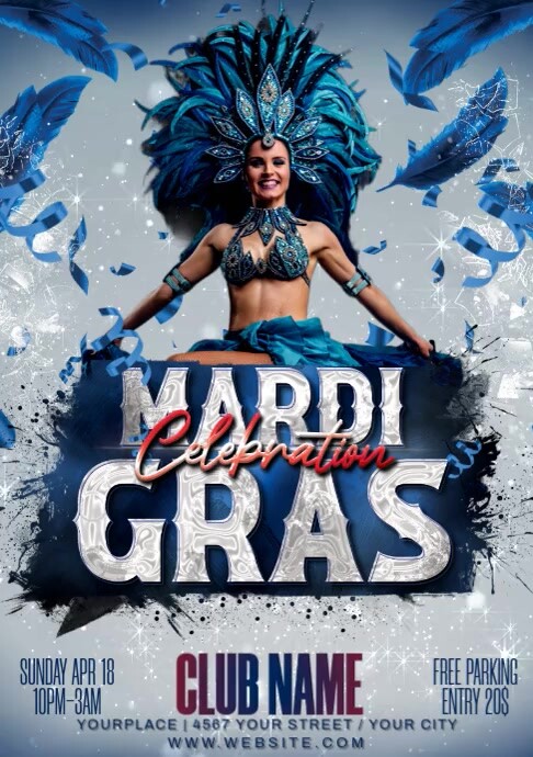 mardi gras, A3 template
