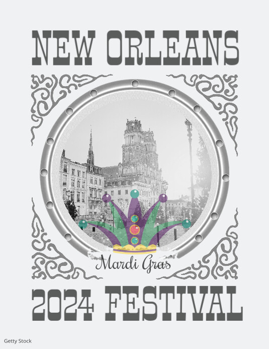 mardi gras, new orleans, louisiana, party, parade Flyer (US Letter) template