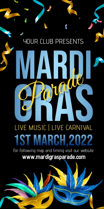 mardi gras,mardigras,carnival,event Rollbanner 3 stopy × 6 stóp template
