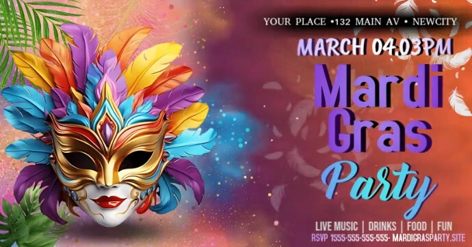 Mardi Gras Ads Imagem partilhada do Facebook template