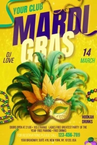 Mardi Gras Banner Cartel de 4 × 6 pulg. template