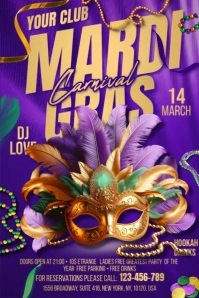 Mardi Gras Banner Cartel de 4 × 6 pulg. template