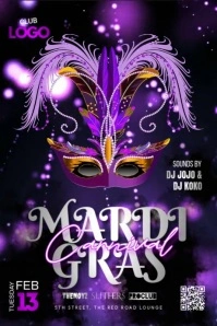 Mardi Gras Carnival Poster template