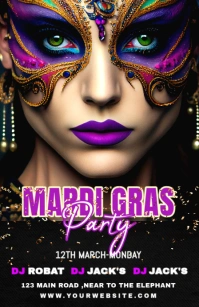 mardi gras carnival Half Page Wide template