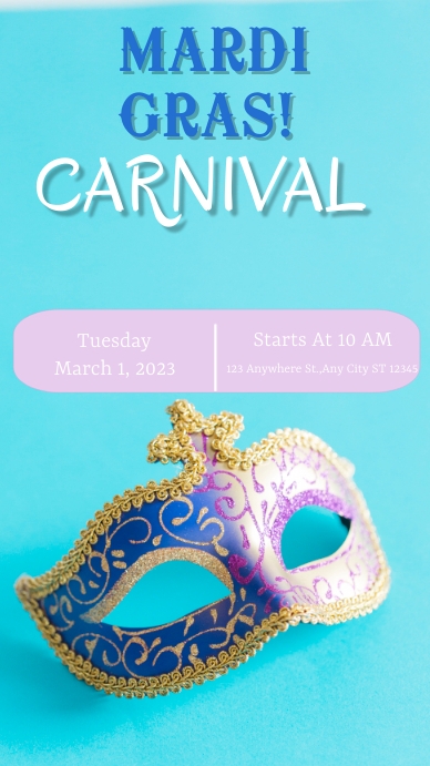 Karnaval Mardi Gras Templat | PosterMyWall