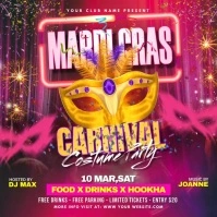 mardi gras carnival event flyer Instagram Post template