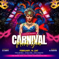 mardi gras carnival flyer Instagram Post template