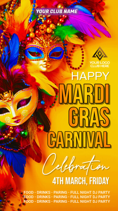 Mardi Gras Carnival Instragram  Instagram Story template