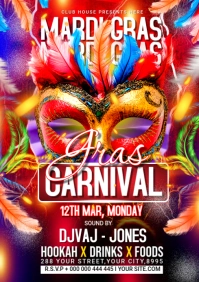 MARDI GRAS CARNIVAL PARTY A3 template
