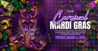 mardi gras carnival video cover design Facebook Shared Image template