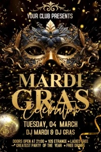 Mardi Gras Celebration 2025 Banner 4' × 6' template