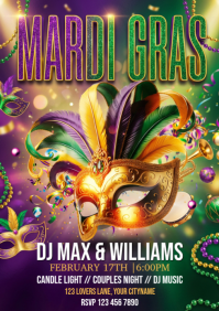 Mardi Gras Celebration A4 template