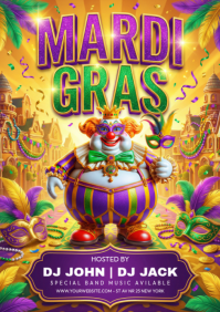 Mardi Gras Celebration A4 template