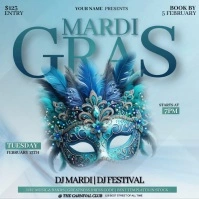mardi gras CELEBRATION FLYER TEMPLATE Cuadrado (1:1)