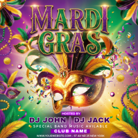 Mardi Gras Celebration Instagram Post template