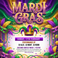 Mardi Gras Celebration Instagram Post template