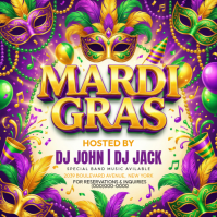 Mardi Gras Celebration Instagram Post Instagram-Beitrag template