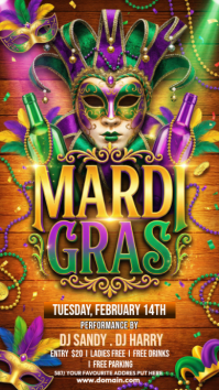 Mardi Gras Celebration Instagram Story template