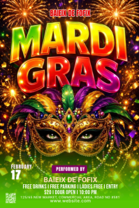 Mardi Gras Celebration Pinterest-grafik Template