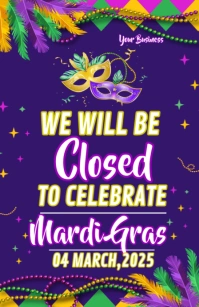 Mardi gras closed template 2025 Tabloide