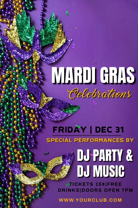 mardi gras Poster template