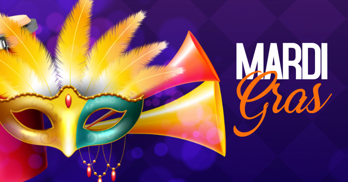 Mardi Gras Facebook Gedeelde Prent template