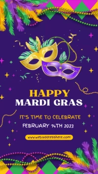 mardi gras Ecrã digital (9:16) template