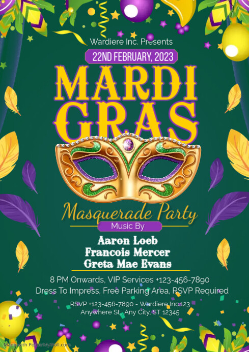Mardi Gras Template PosterMyWall
