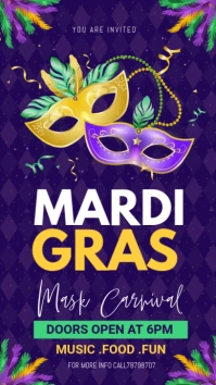 Mardi gras Instagram Story template