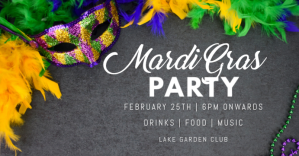 Brown Mardi Gras Party Facebook begivenhed cover Template