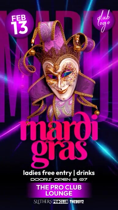 Mardi Gras Indaba yaku-Instagram template