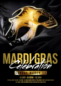 Mardi gras A5 template