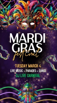 Mardi gras Historia de Instagram template