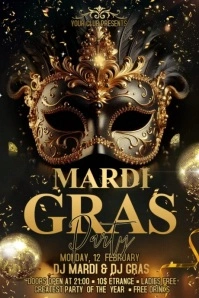 Mardi Gras Cartel de 4 × 6 pulg. template