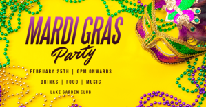 Yellow Mardi Gras Party Facebook begivenhed cover Template