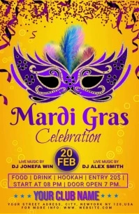 mardi gras Half Page Wide template