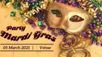 Mardi Gras Vídeo de capa do Facebook (16:9) template