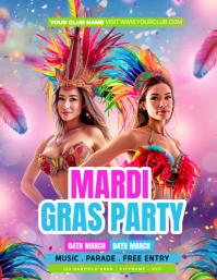 mardi gras Flyer (US Letter) template
